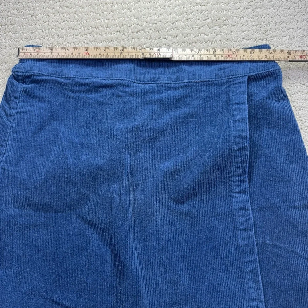 Copper Key Mini Skirt Women's Size Medium Blue Corduroy‎ Elastic Waste